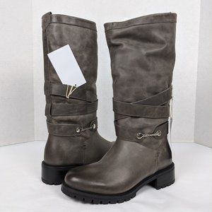 Ross and Snow Alessadra Leather Tall Moto Boot
